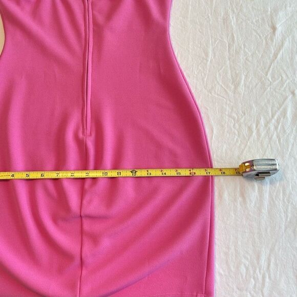Pink Bodycon Dress Juniors Size 7/8 Pink Ruffle Straps and Zipper Holiday Ready - Picture 7 of 8